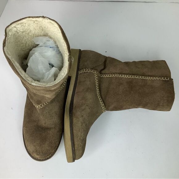 Coolway Azalea Brown Suede Fleece Lined Winter Women Mid Calf Boots Sz 38/US 7.5 - Picture 2 of 10